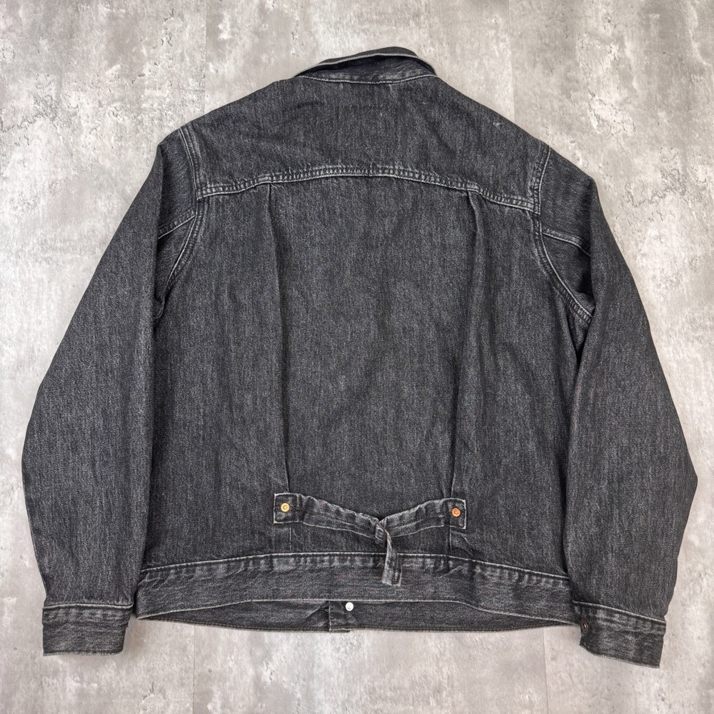 Levis Type 1 Trucker Jacket Mens Medium Black Denim Western Vintage Faded - Picture 4 of 7